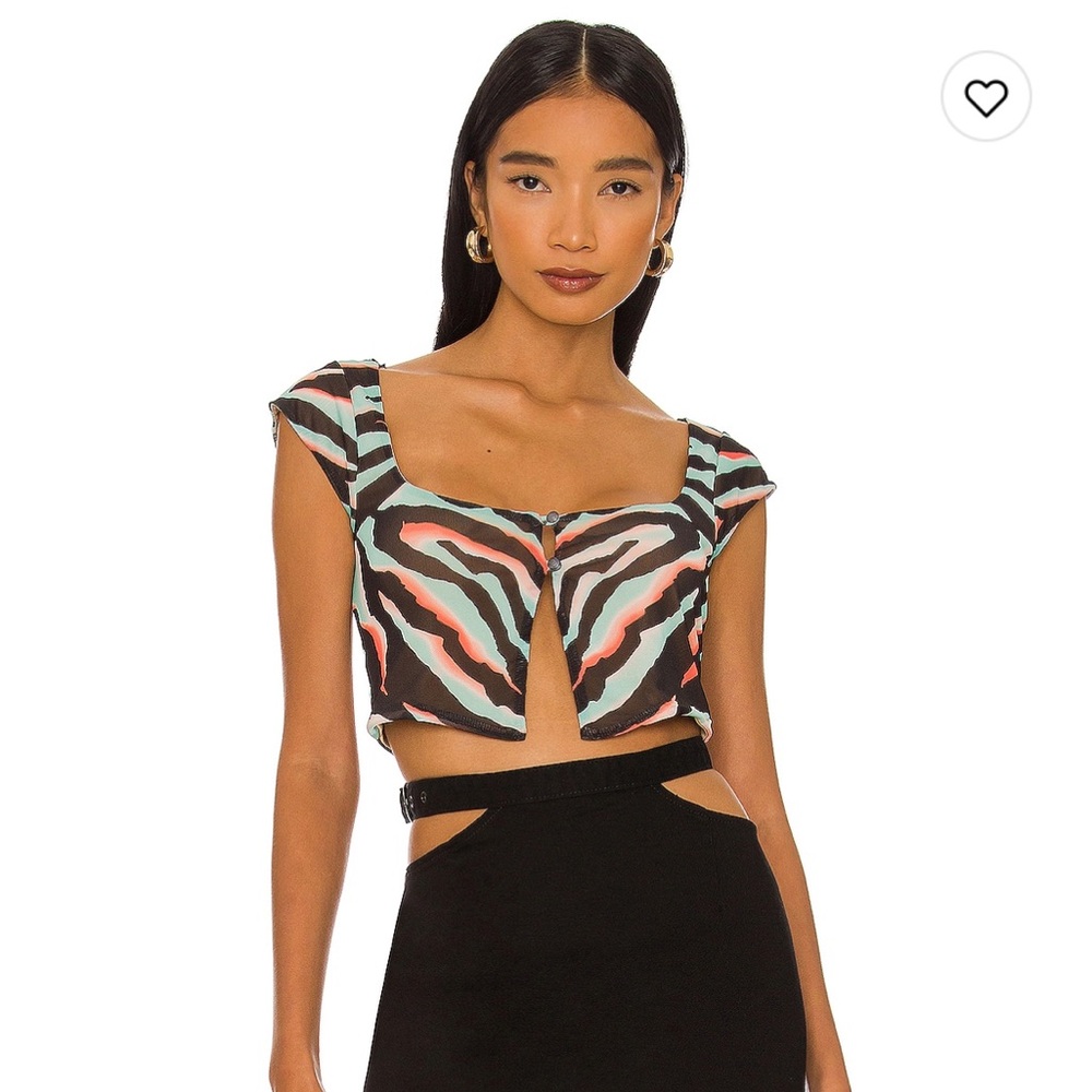 AFRM Revolve Nylah Crop Top in Zebra